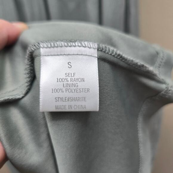 Blue Rain Women's Embroidered Floral Maxi Dress Flutter Sleeves Green Size Small - Picture 7 of 8